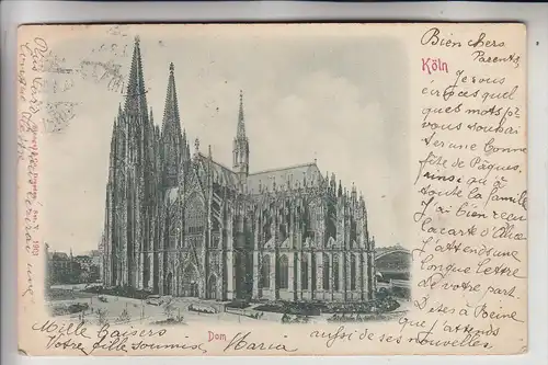 5000 KÖLN, KÖLNER DOM, Relief-Karte, geprägt, 1900