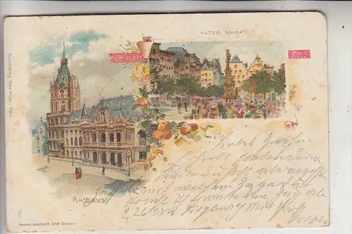 5000 KÖLN, Rathaus & Alter Markt, 1902, dekorativ