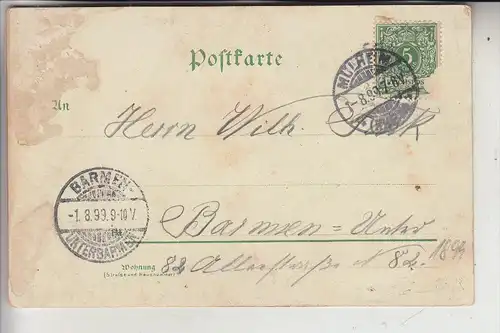 5000 KÖLN, Lithographie 1899, St.Gereonskirche, Bayenthurm, Volksgarten