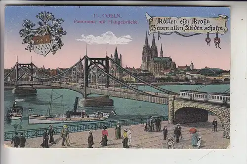 5000 KÖLN, Panorama, Hängebrücke, 1916