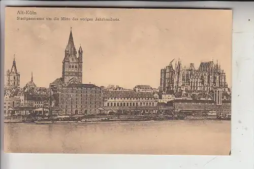 5000 KÖLN, ALT KÖLN, Stadtpanorama Mitte 19. Jahrhundert mit unvollendetem Kölner Dom