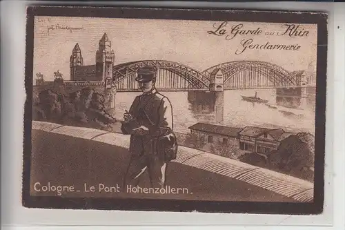 5000 KÖLN, Besetzung 1.Weltkrieg, Hohenzollernbrücke, Franz. Polizist