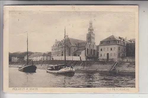 5000 KÖLN - MÜLHEIM, Clemenskirche, 1914, Binnenschiffe