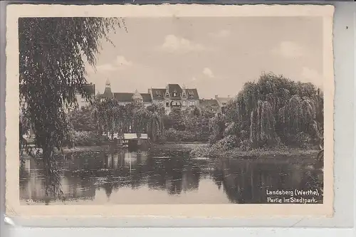 NEUMARK, LANDSBERG / Warthe, Partie im Stadtpark, 194.., Stempel Gralow über Zantoch