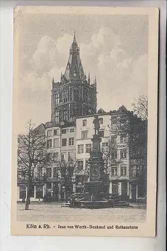 5000 KÖLN, Altstadt, Jan von Werth-Denkmal und Rathausturm auf dem Altermarkt