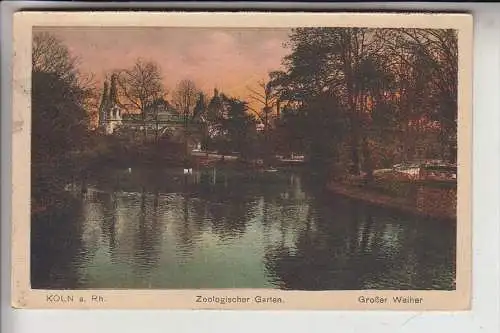 5000 KÖLN, KÖLNER ZOO, Grosser Weiher, 1922