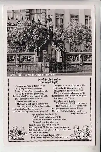 5000 KÖLN, Heinzelmännchen-Brunnen, Gedicht, Rheingoldserie