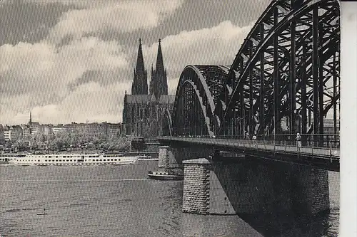 5000 KÖLN, Hohenzollernbrücke und Kölner Dom, 1966
