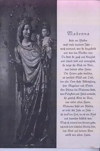 5000 KÖLN, KÖLNER DOM, Mailänder Madonna aus dem 14. Jahrhundert, 1939