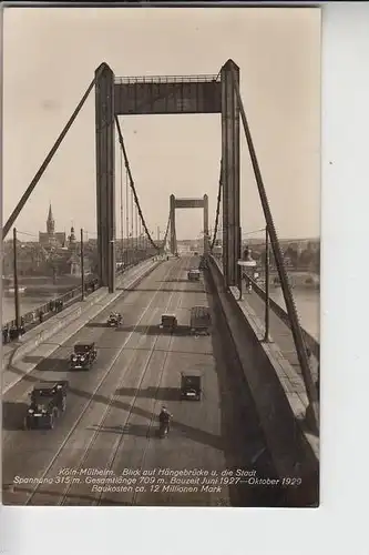 5000 KÖLN - MÜLHEIM, Mülheimer Brücke, Blick nach Mülheim, 1930