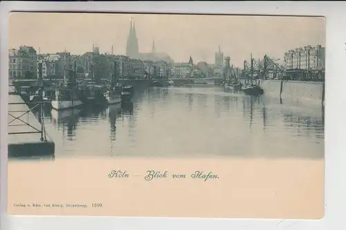 5000 KÖLN, Hafen, Blick vom Hafen, Binnenschiffe, ca. 1905