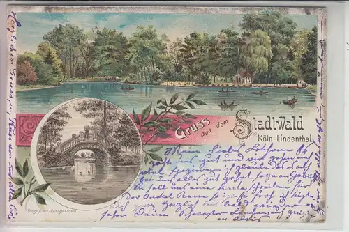 5000 KÖLN - LINDENTHAL, Lithographie, Stadtwald 1901