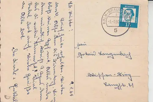 5000 KÖLN, POSTGESCHICHTE, Tagesstempel Köln-Braunsfeld, l , 1964