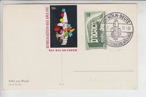 5000 KÖLN, POSTGESCHICHTE, Köln-Deutz Bundesgartenschau 1957 & Vignette