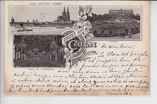 5000 KÖLN, Lithographie 1897, FLORA, GÜRZENICH, PANORAMA