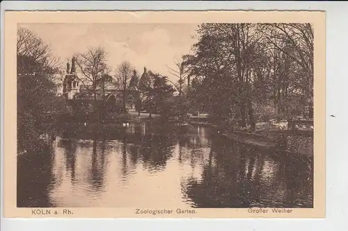 5000 KÖLN, ZOO - Grosser Weiher, Anfang 20er-Jahre, kl.Einriss