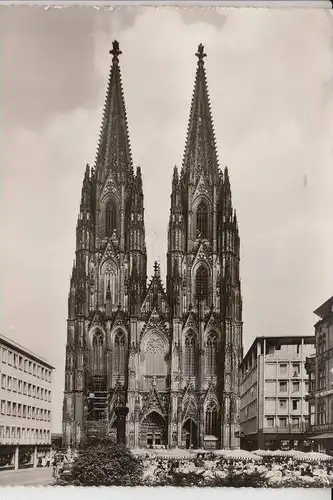 5000 KÖLN, KÖLNER DOM v. Cafe Reichart gesehen,  Sanierungsarbeiten der Kriegsschäden 1960