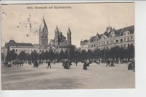 5000 KÖLN, Neumarkt mit Apostellkirche 1913, min.Eckknick