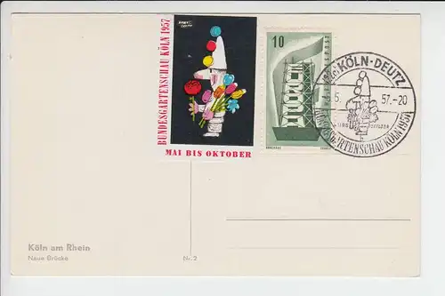 5000 KÖLN, POSTGESCHICHTE  BUNDESGARTENSCHAU 1957 & Vignette
