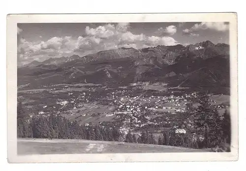 PL 34-500 ZAKOPANE, Photo-AK, Blick vom Berg, 1943, Schiheime M.I G.