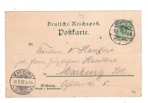 PL - 63 -900 RAWICE / RAWITSCH, Lithographie 1897, Stadtansicht mit Synagoge / Judaica