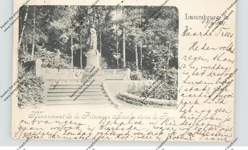 L 1000 LUXEMBURG STADT, Denkmal der Prinzessin Amelie im Park, 1901, Bernhoeft