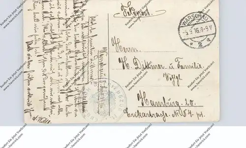PL - 00-001 WARSZAWA / WARSCHAU, 1916, 1.Weltkrieg, Halle Targowa, Feldpost Fernsprech Betriebszug