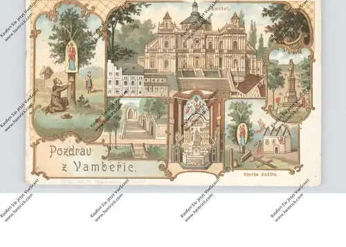 PL 57-411 WAMBIERCZYE / ALBENDORF, Lithographie, Pozdrav z Vamberic