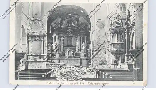 PL - 62-800 KALISZ / KALISCH, zerstörte Reformationskirche, 1915, deutsche Feldpost