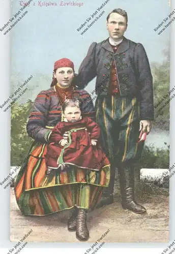 PL - Typy z Ksiestwa Lowickiego, Trachten aus dem Fürstentum Lowicz, 1915, deutsche Feldpost,Soldatenheim Warschau