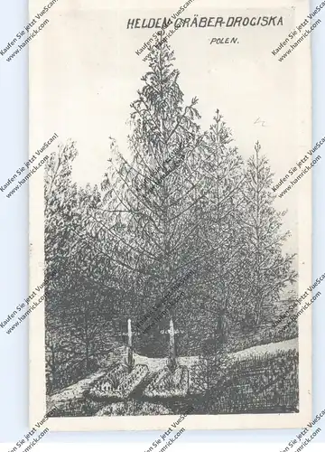 PL 06-445 DROGISZKA, 1.Weltkrieg, Helden-Gräber, Künstler-Karte Wilhelm Leisten, 1916, deutsche Feldpost