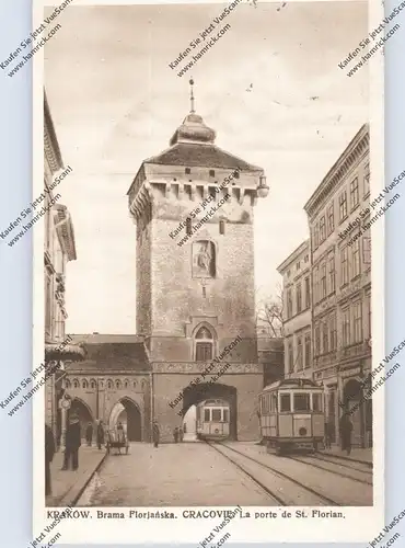 PL - 30-000 KRAKOW / KRAKAU, Brama Florjanska, Strassenbahn / Tram, 1934