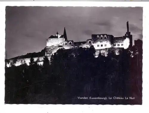 L 9400 VIANDEN, Das Schloß bei Nacht, 1961