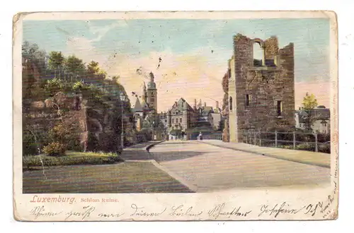 L 1000 LUXEMBURG, Schloss Ruine, 1905, leichte Druckstellen, von Dommeldange nach F befördert