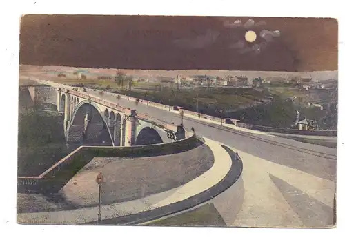 L 1000 LUXEMBURG, Neue Brücke, Mondschein-Karte, ungewöhnliche Darstellung, Verlag: Schleich-Dresden