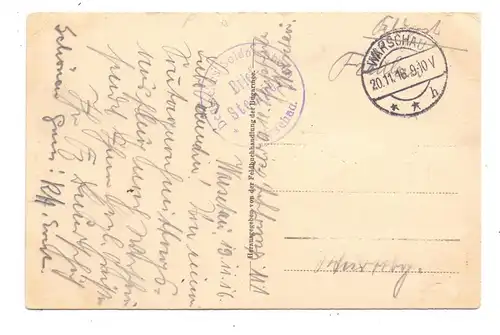 PL 00-001 WARSZAWA, Lazienki Palast, 1918, deutsche Feldpost, kl. Einriss