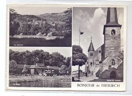 L 9200 DIEKIRCH, Strandbad, Kirche, Panorama, 1964