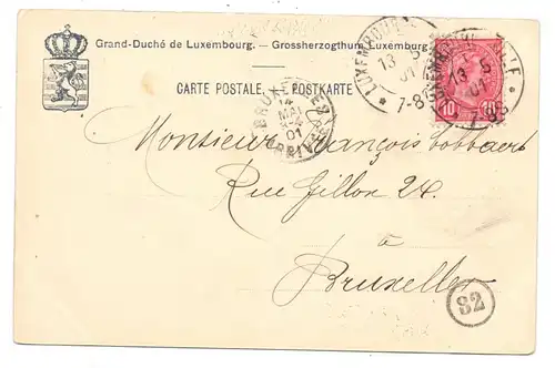 L 1000 LUXEMBURG Stadt, Vue prise de Pont du Grund,1901, Bernhoeft, COLOR !!!!