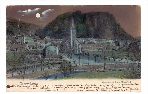L 1000 LUXEMBURG - CLAUSEN, Mansfeld Park, 1904, color, Schleich-Dresden, Stempel leicht durchgeschlagen