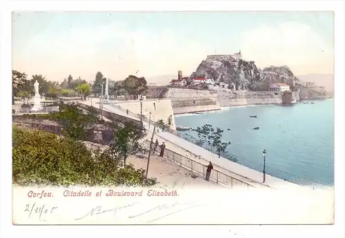 GR 49000 CORFU, Citadelle et Boulevard Elisabeth, 1905