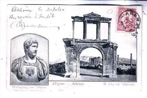 GR 10400 ATHENS, 1904, nach El Hawandiyya / Ägypten gelaufen