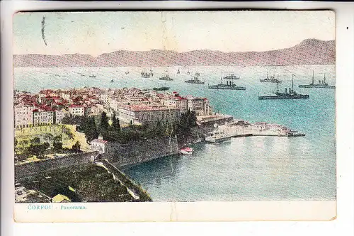 HELLAS / GREECE / GRIECHENLAND - CORFOU, Panorama 1909, Mittelknick