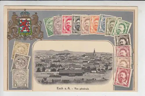 L 4000 ESCH - SUR - ALZETTE, 1913, Vue generale - Bahnhof, dekorativ geprägt, sehr guter Zustand