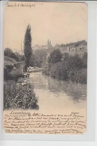 L 1000 LUXEMBUERG, Alzette 1905, runde Ecken, NELS Luxemburg, Serie 1, No. 38