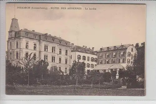 L 9200 DIEKIRCH, Hotel des Ardennes, Le Jardin, kl.Klebereste auf der Rückseite