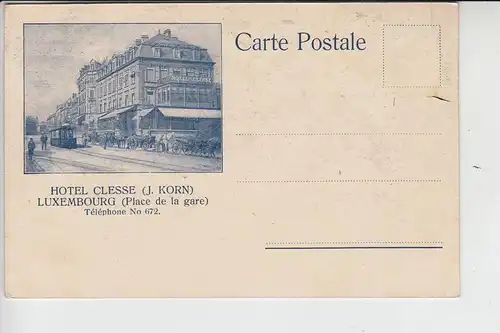 L 1000 LUXEMBURG - Hotel Clesse (J.Korn), Place de la Gare, Vorderseite: Ville basse du Grund