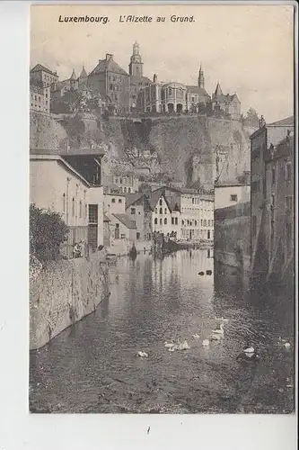 L 1000 LUXEMBURG - Hotel Clesse (J.Korn), Place de la Gare, Vorderseite: L'Alzette au Grund