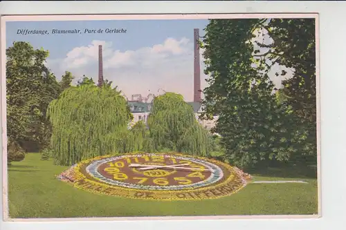 L 4500 DIFFERDINGEN / DIFFERDANGE, Blumenuhr/Horloge fleurie/Bloem klok, Parc de Gerlache 1934