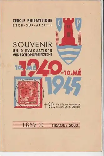 L 4000 ESCH - sur - Alzette, Sonderkarte zur Befreiung 1945