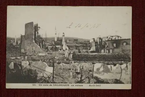 GR - SALONIKI, August 1917, Kriegszerstörungen 1.Weltkrieg